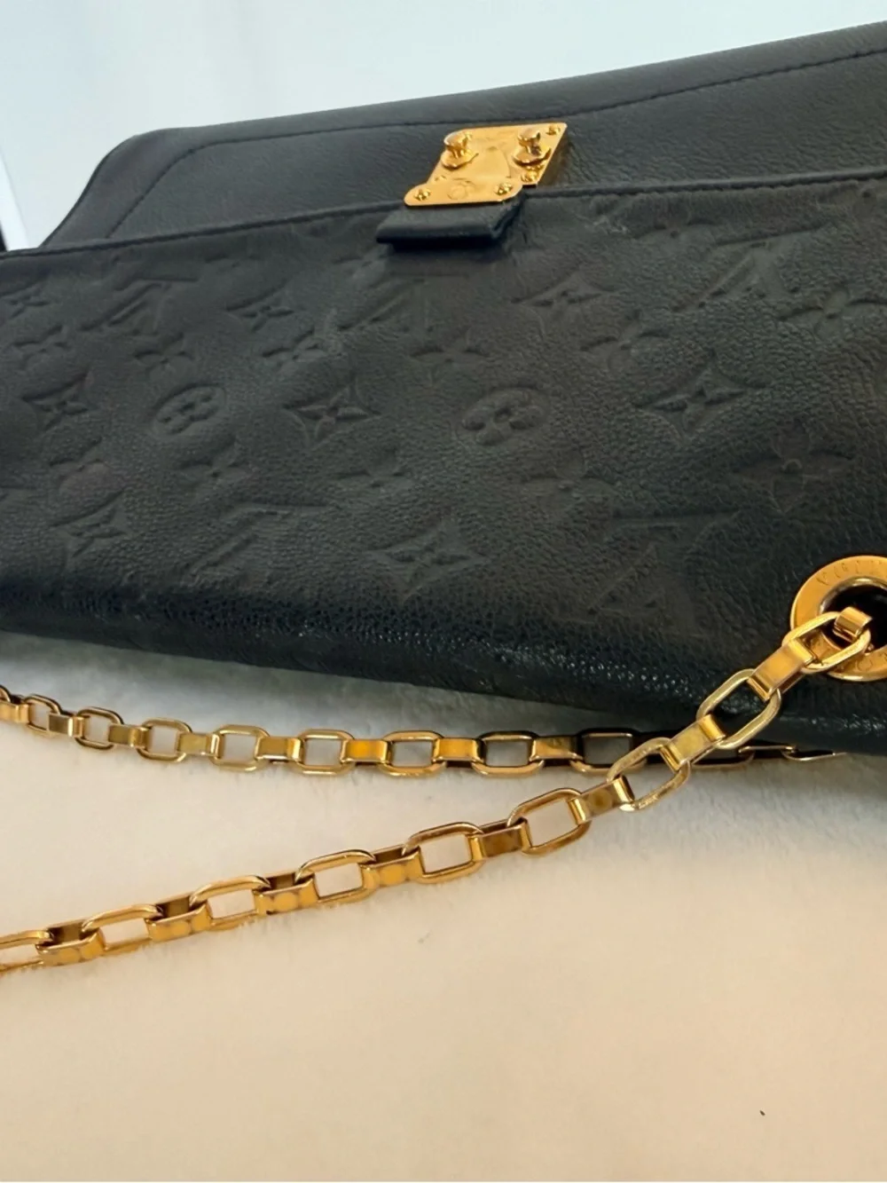 Louis Vuitton St Germain MM Black Monogram Empreinte Leather Shoulder Bag